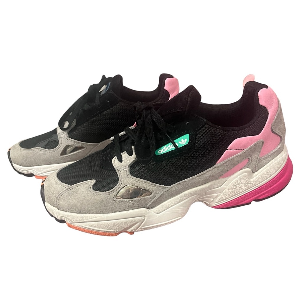 Adidas Falcon - Black, Grey & Pink. Size 9